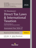 Direct Tax Laws and International Taxation by T.N. Manoharan for CA Final May / September 2026 & January 2027 Exams in 2 Volumes - A.Y - 2026-27