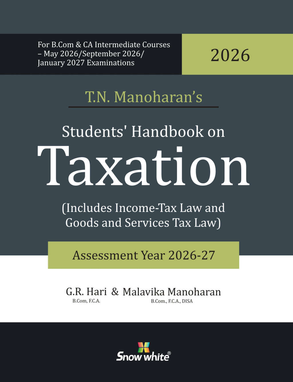 Handbook on Taxation (Includes Income Tax and GST) - A.Y 2026-27 - As per New Syllabus- Applicable for  May 2026 / September 2026/ January 2027 CA Intermediate Courses & Onwards