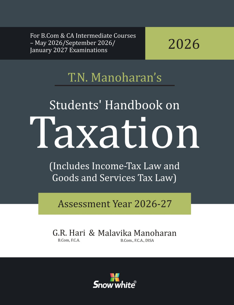 Handbook on Taxation (Includes Income Tax and GST) - A.Y 2026-27 - As per New Syllabus- Applicable for  May 2026 / September 2026/ January 2027 CA Intermediate Courses & Onwards