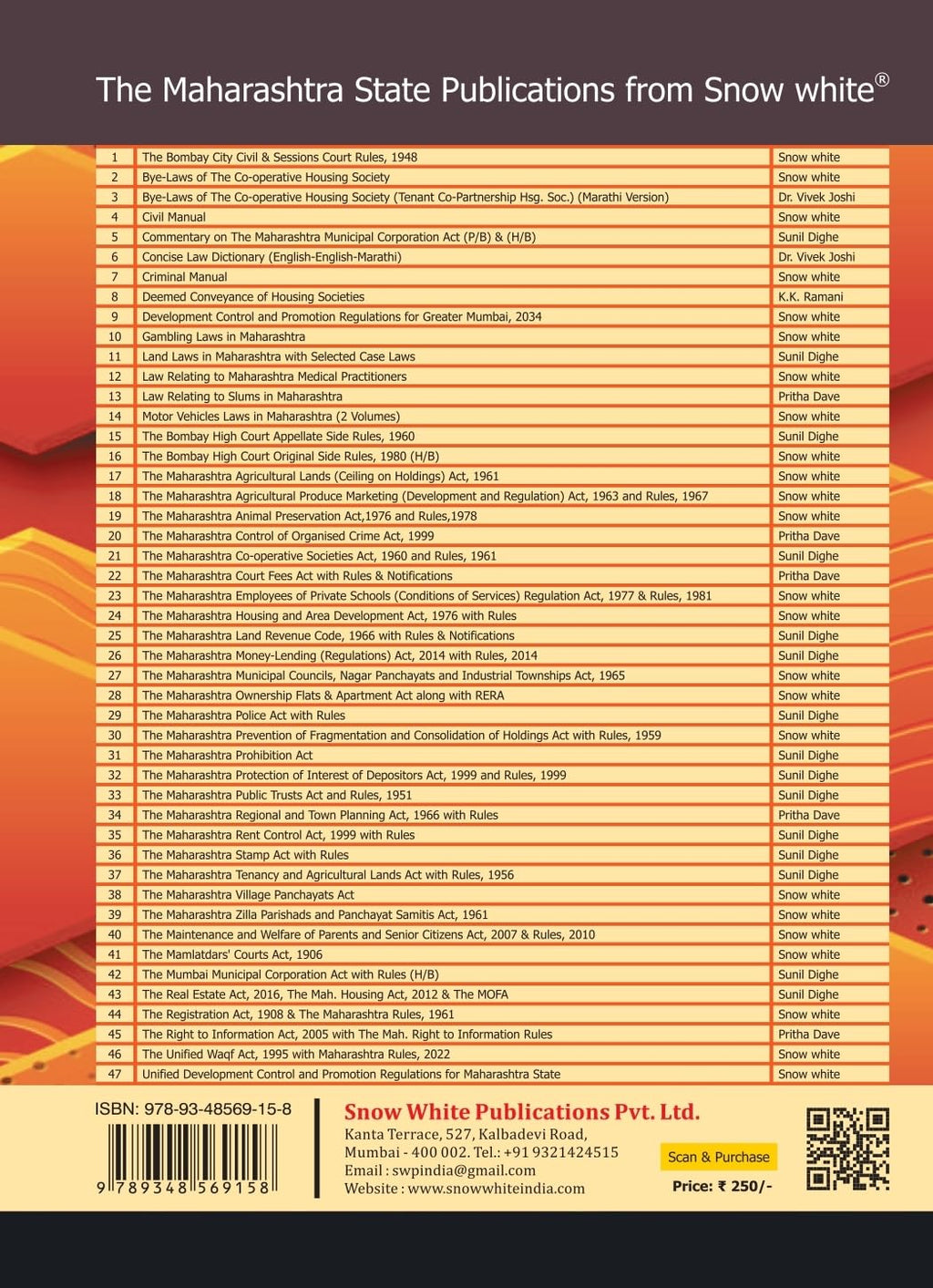 Snowwhite's The Maharashtra Housing and Area Development Act,1976 (MHADA) - Bare Act