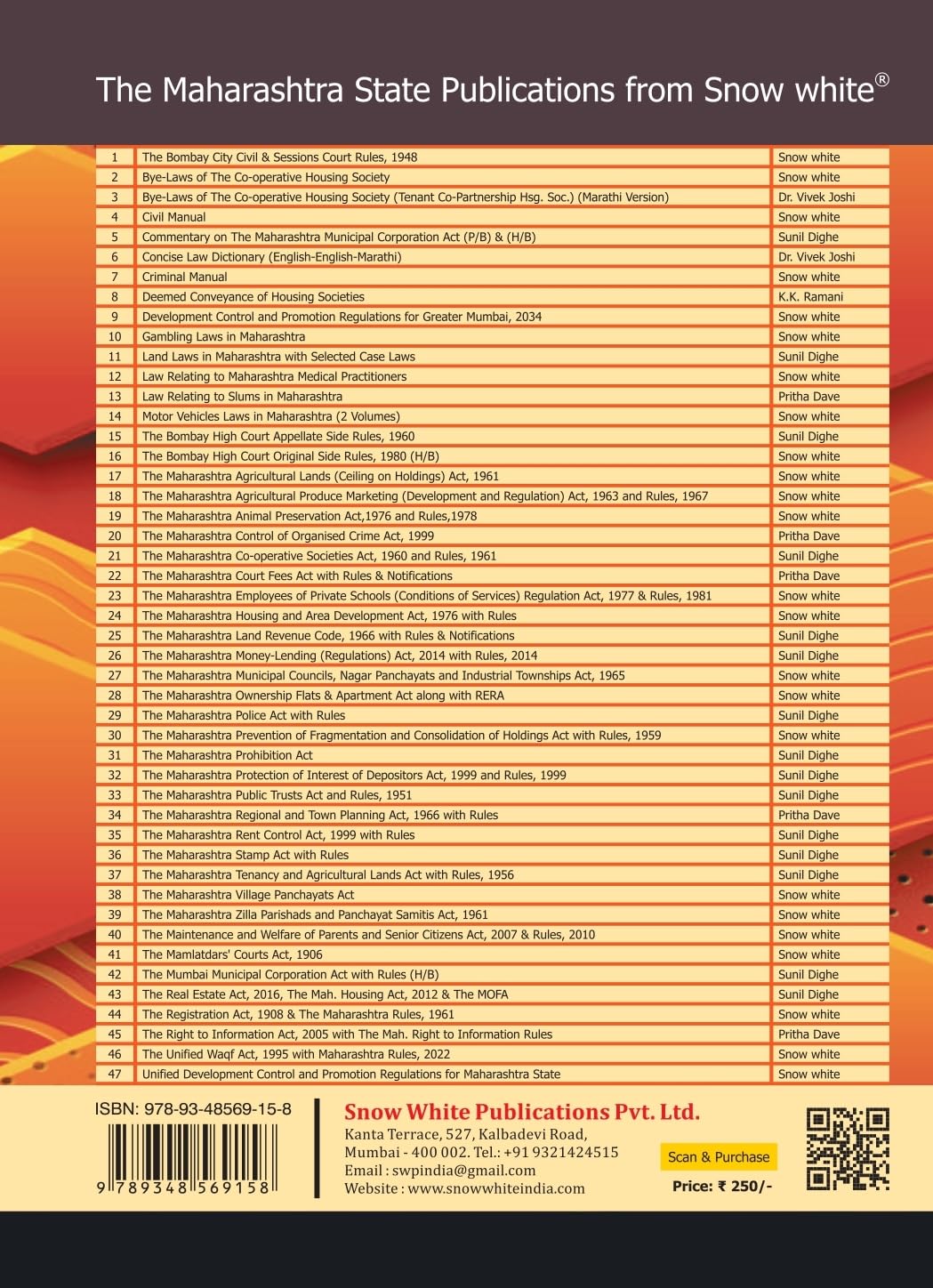 Snowwhite's The Maharashtra Housing and Area Development Act,1976 (MHADA) - Bare Act