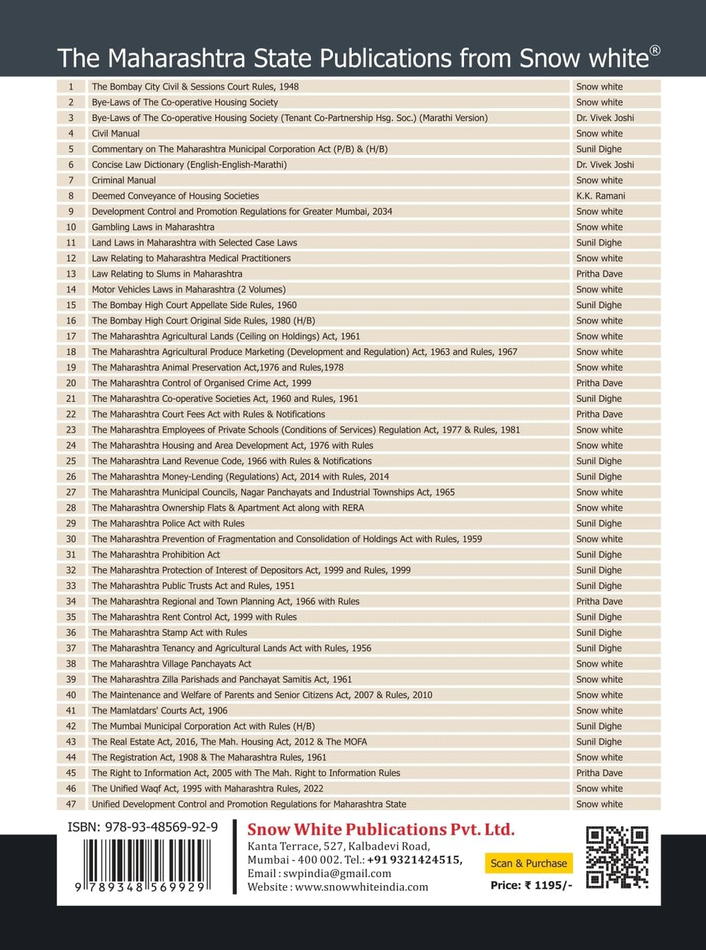 The Maharashtra Tenancy and Agricultural Lands Act and Rules ,1956